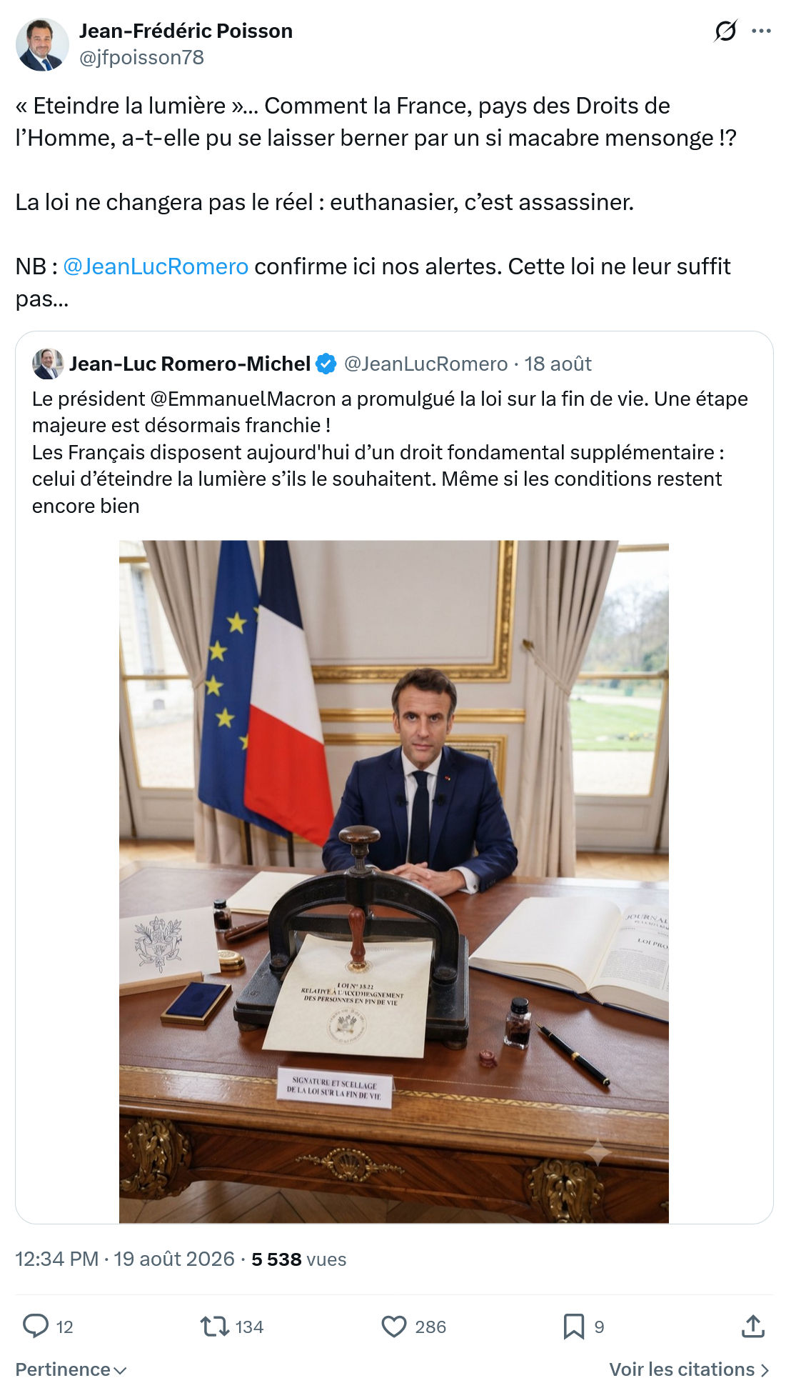 Jean-Frédéric Poisson: « Eteindre la lumière »… Comment la France...