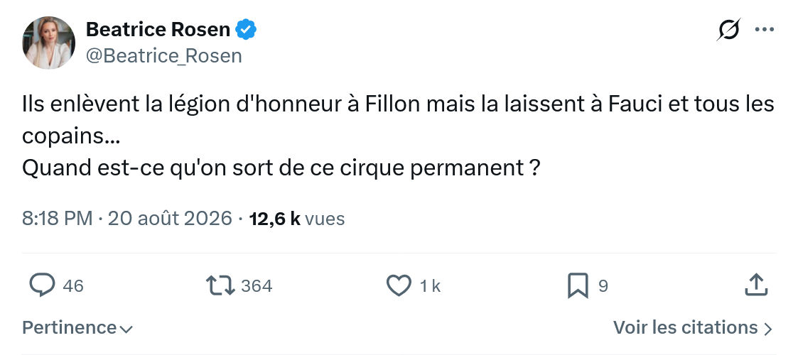 Béatrice Rosen: Ils enlèvent la légion d'honneur..