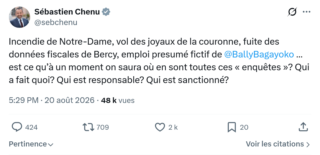 Sébastien Chenu: Incendie de Notre-Dame...