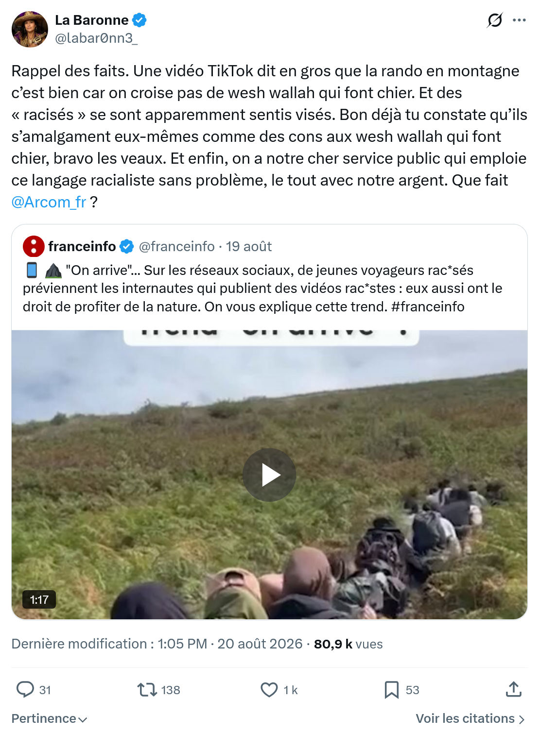 La Baronne: Rappel des faits...