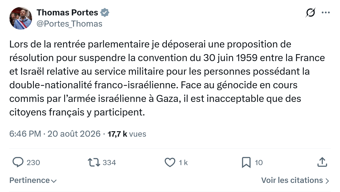 Thomas Portes: Lors de la rentrée parlementaire...