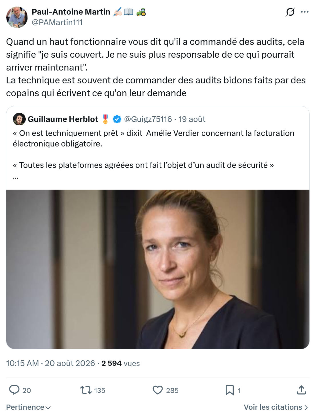 Paul-Antoine Martin: Quand un haut fonctionnaire...