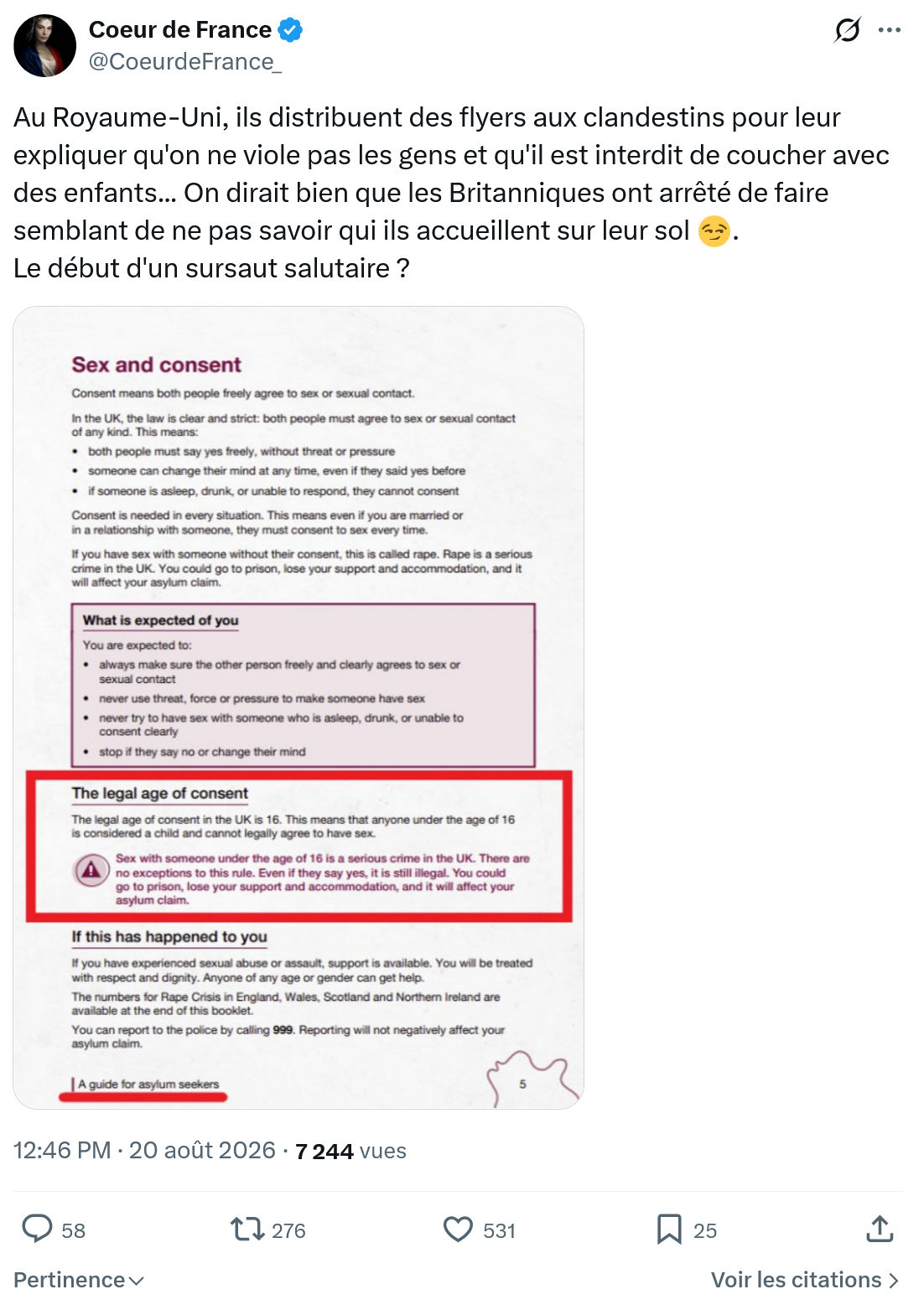 Coeur de France: Au Royaume-Uni, ils distribuent...