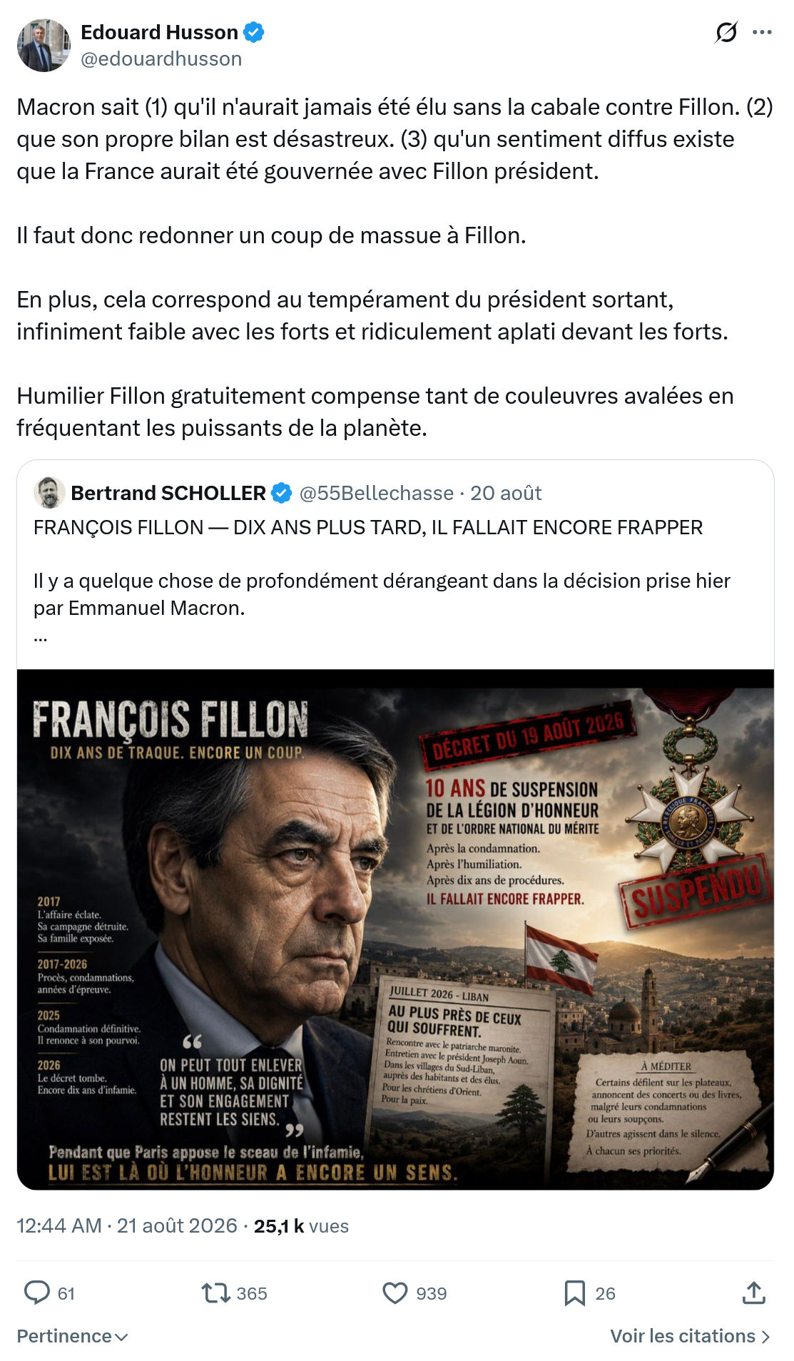 Édouard Husson: Macron sait (1) qu'il n'aurait jamais...