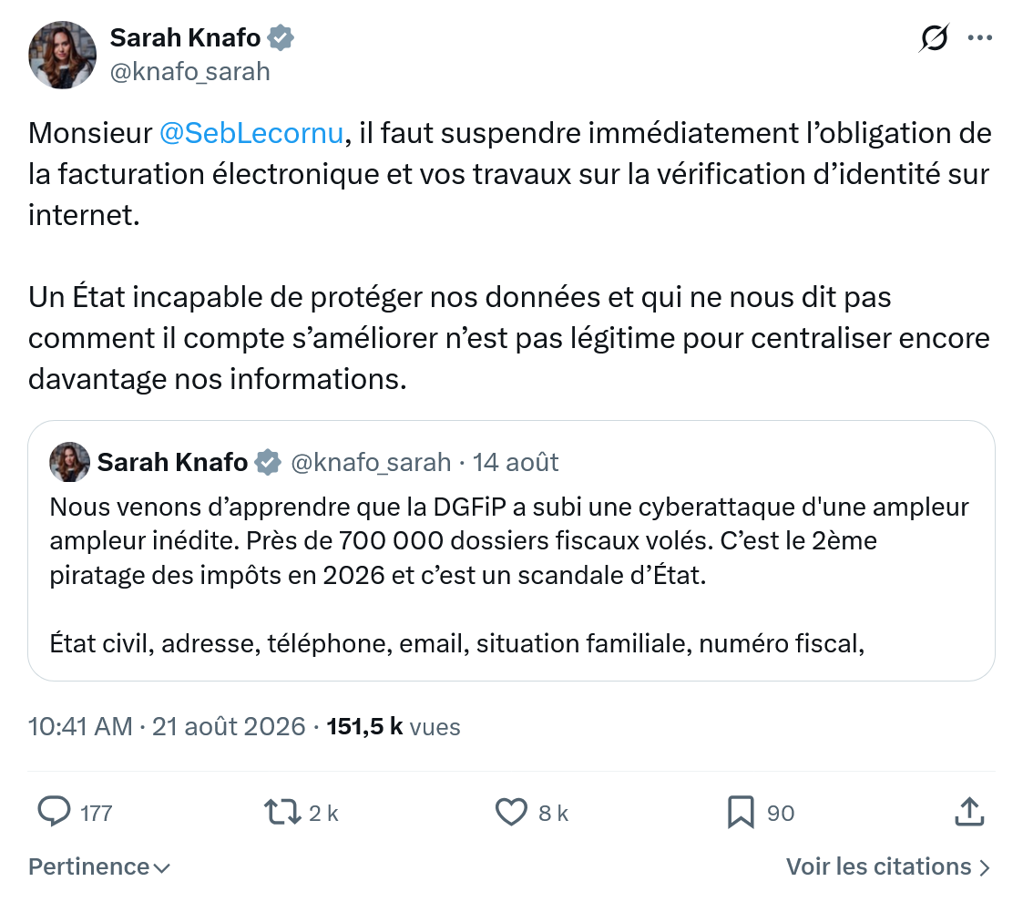 Sarah Knafo: Monsieur @SebLecornu, il faut suspendre...