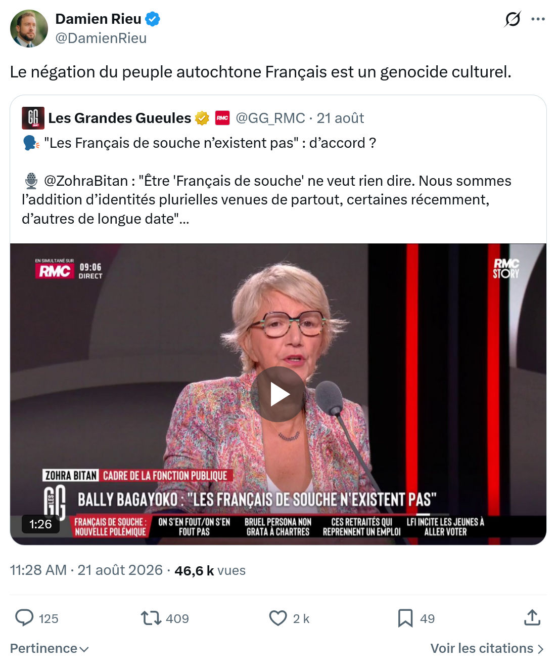 Damien Rieu: Le négation du peuple...