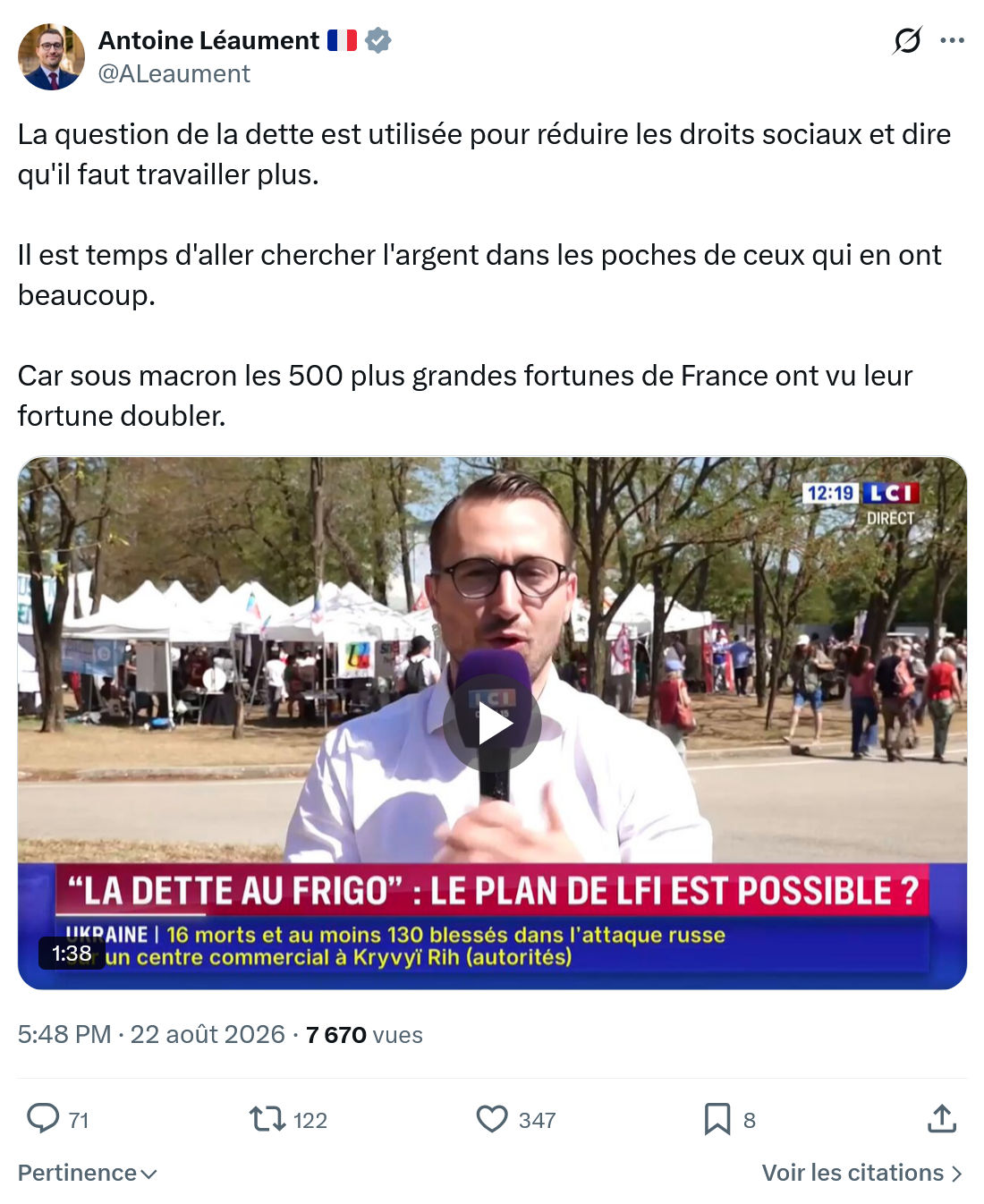 Antoine Léaument: La question de la dette...