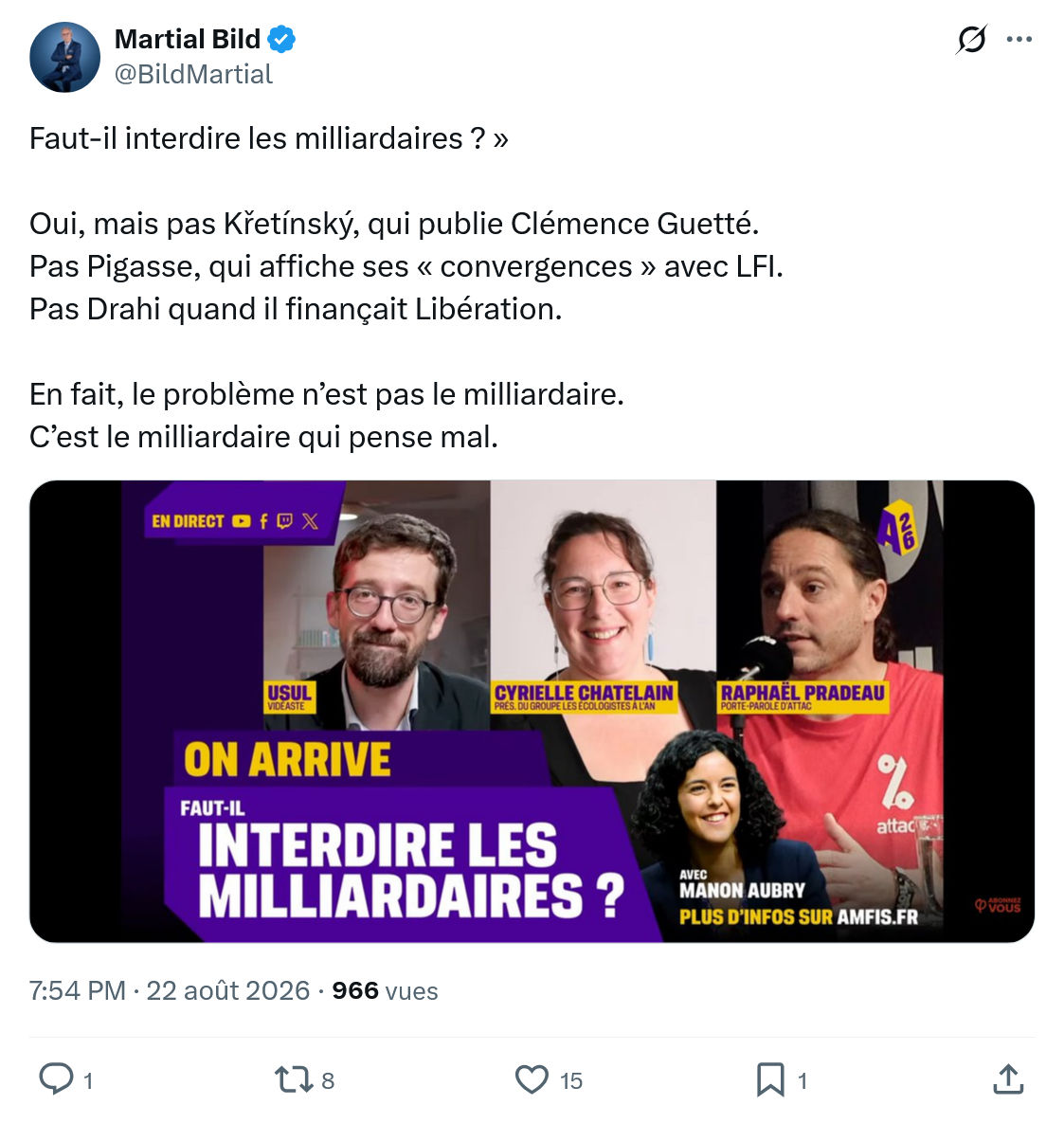 Martial Bild: Faut-il interdire les milliardaires...