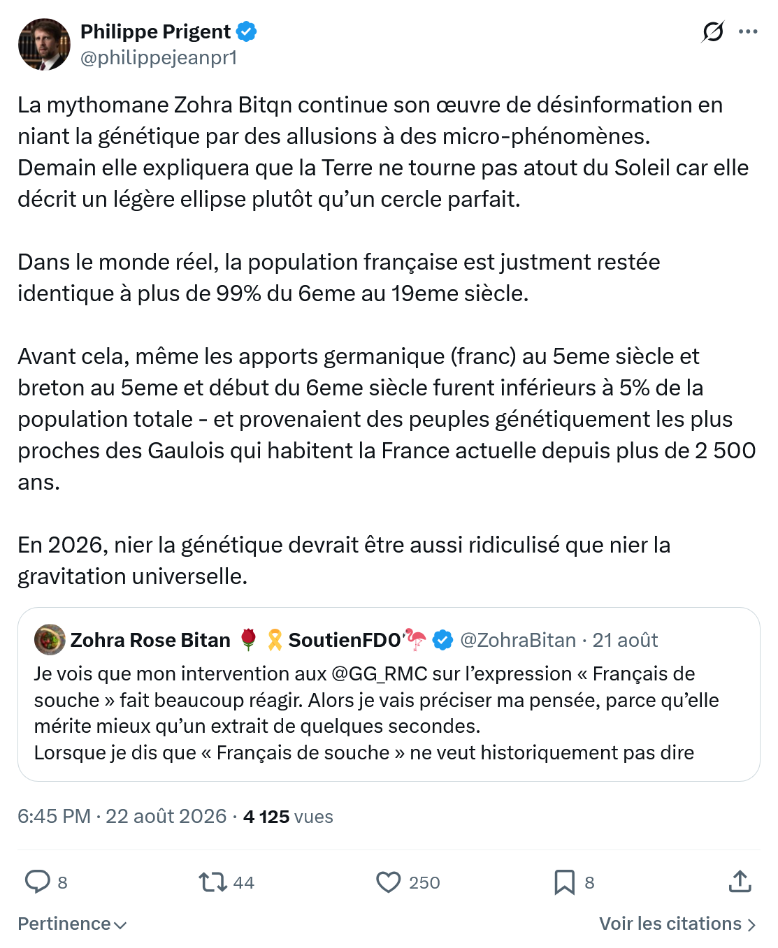 Philippe Prigent: La mythomane Zohra Bitqn...