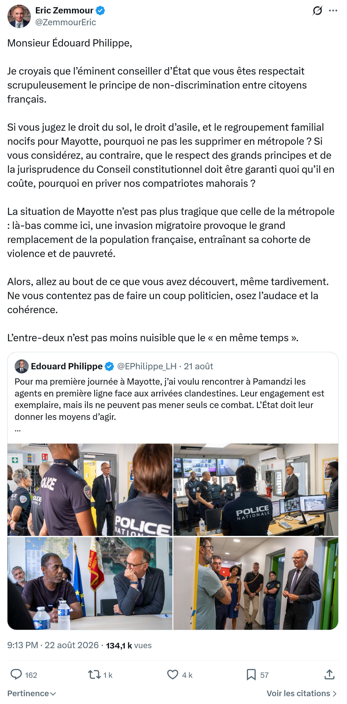 Eric Zemmour: Monsieur Édouard Philippe...