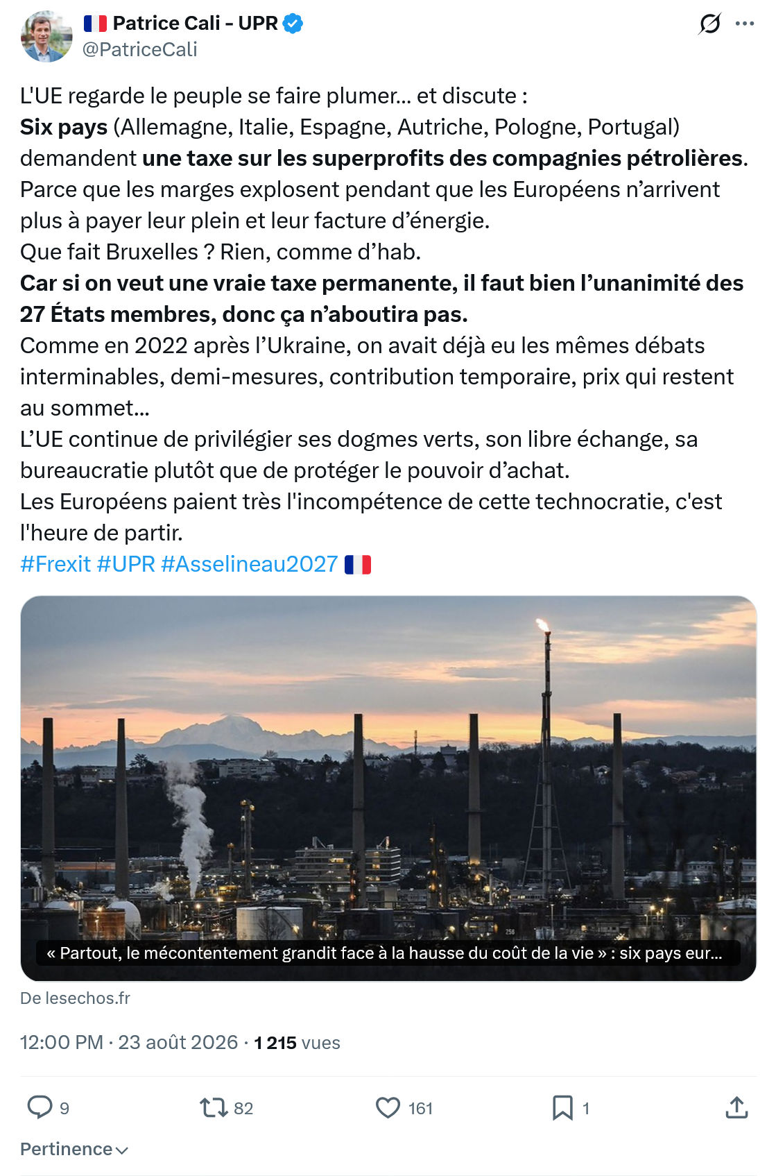 Patrice Cali: L'UE regarde le peuple se faire plumer…