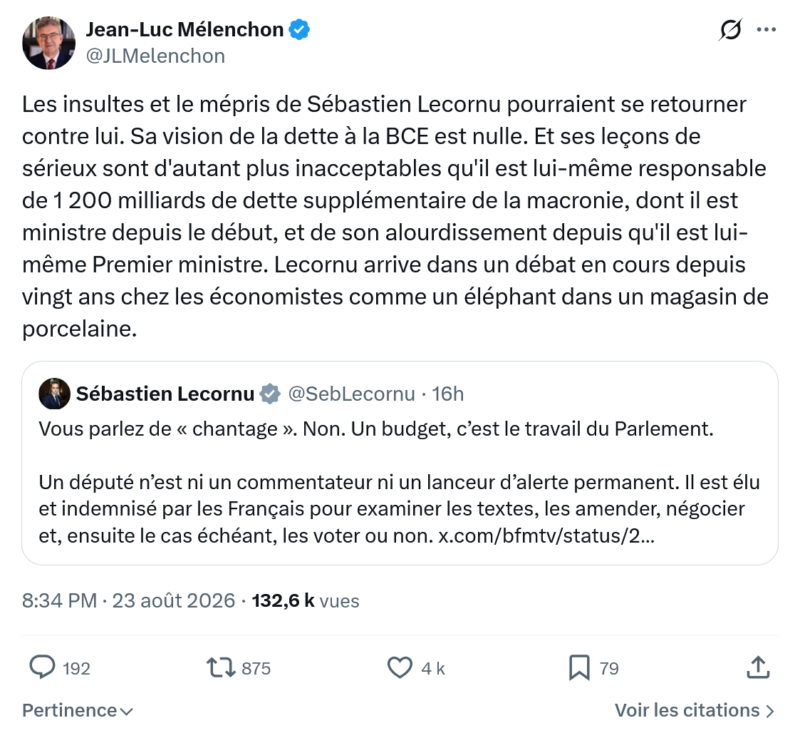 Jean-Luc Mélenchon: Les insultes et le mépris...