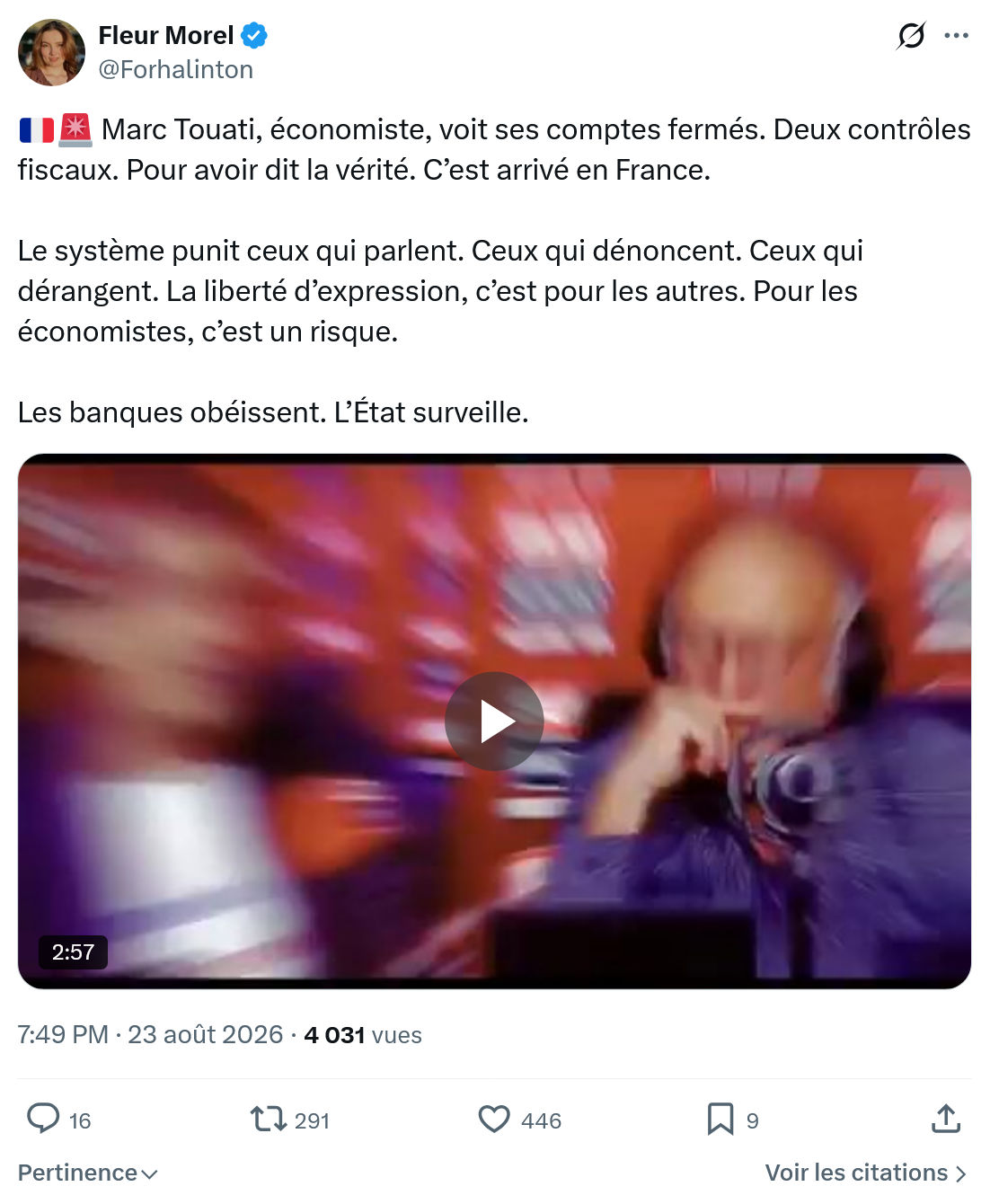 Fleur Morel: Marc Touati, économiste...