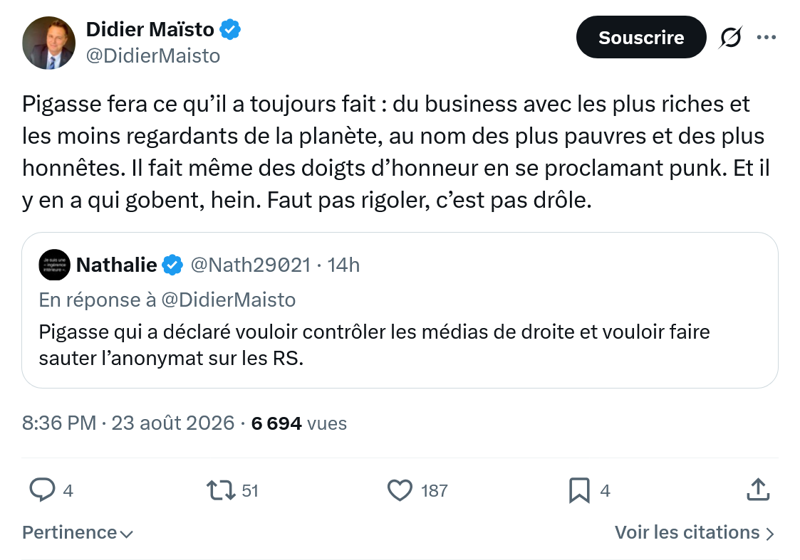 Didier Maïsto: Pigasse fera ce qu’il a toujours...