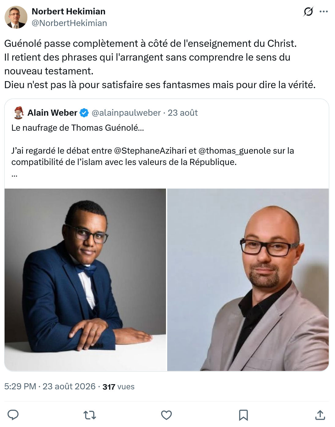 Norbert Hekimian: Guénolé passe complètement...
