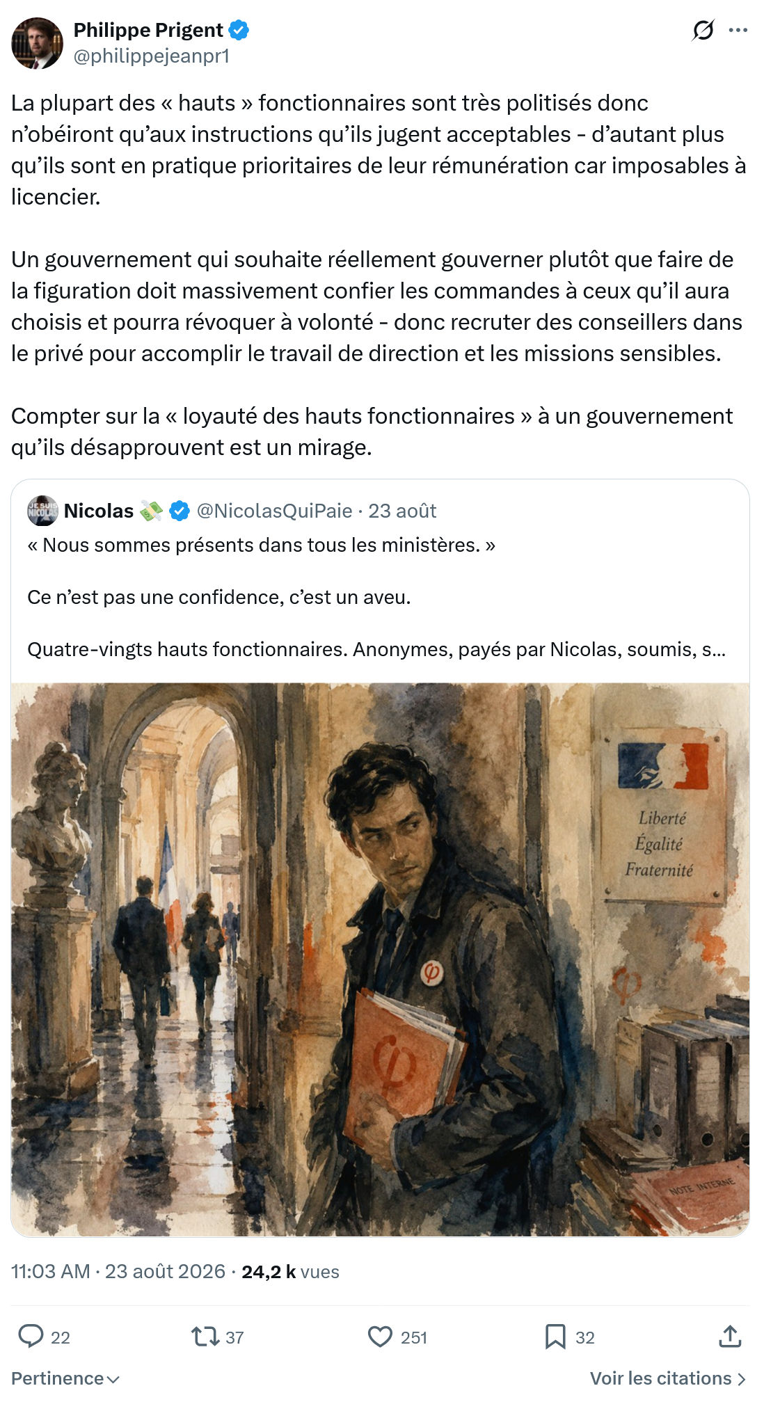 Philippe Prigent: La plupart des « hauts » fonctionnaires...
