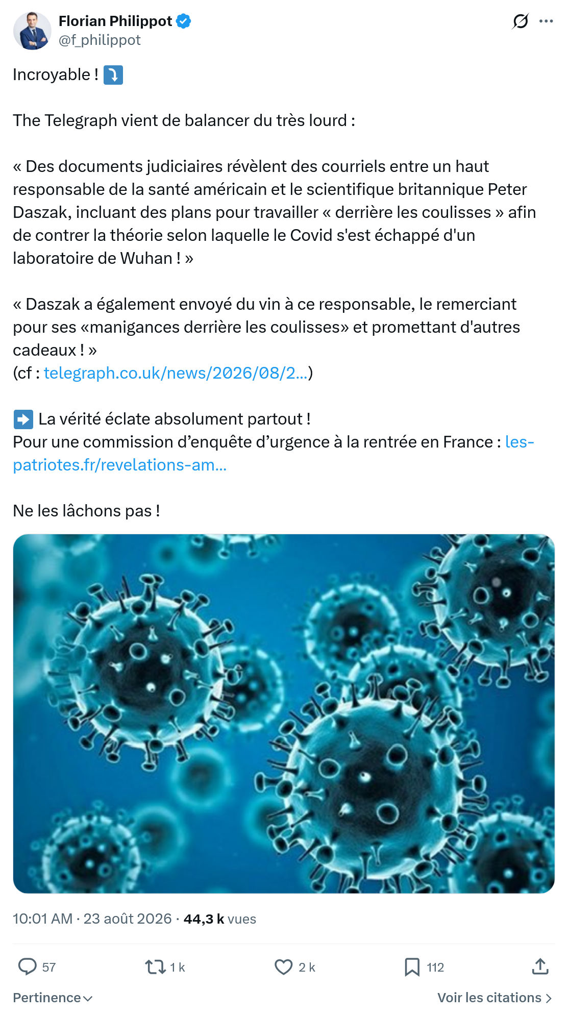 Florian Philippot: The Telegraph vient de balancer...