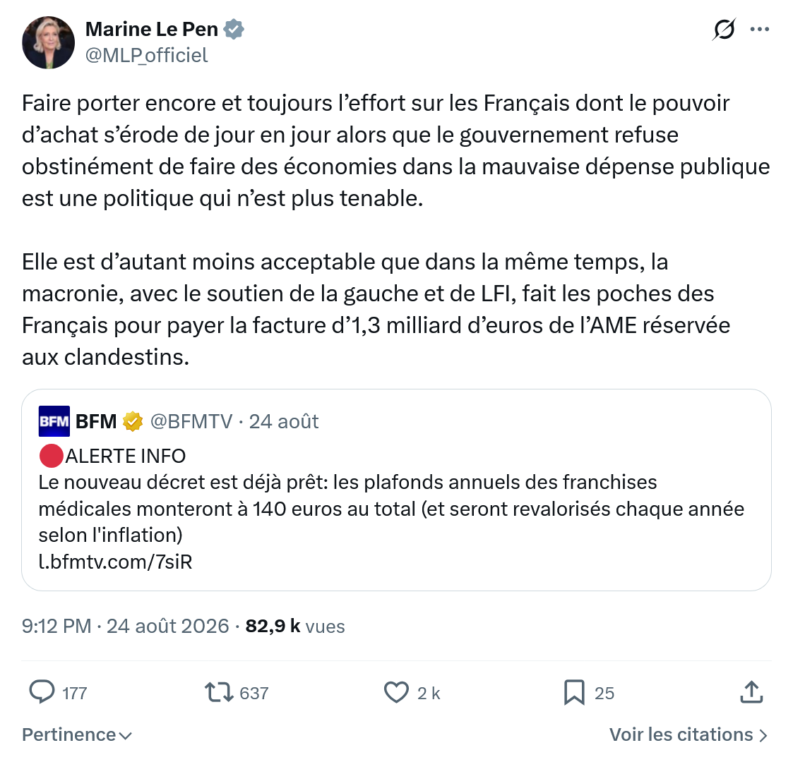 Marine Le Pen: Faire porter encore et toujours...