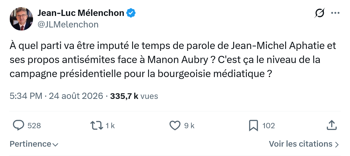 Jean-Luc Mélenchon: À quel parti va être imputé...