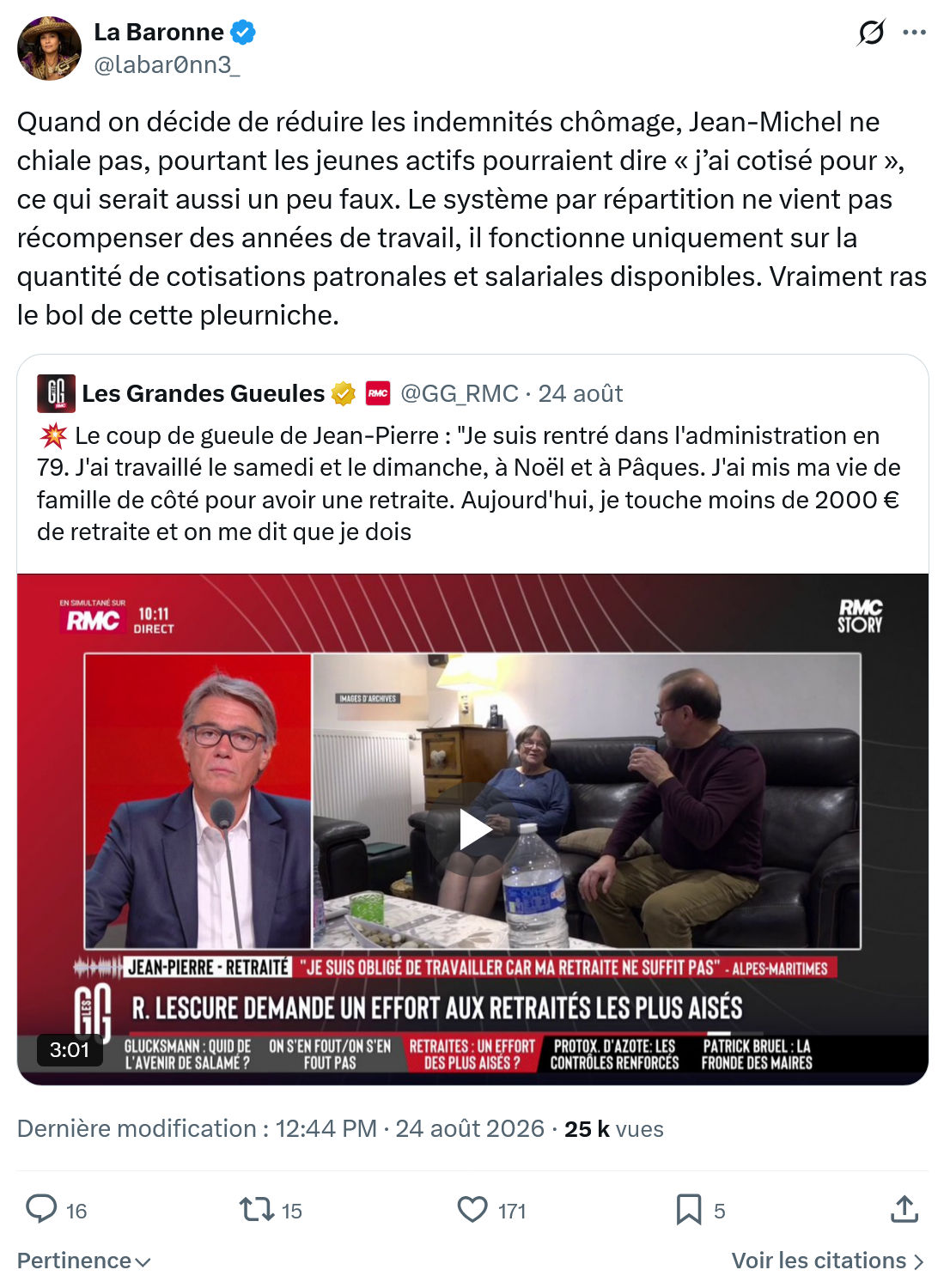 La Baronne: Quand on décide de réduire...