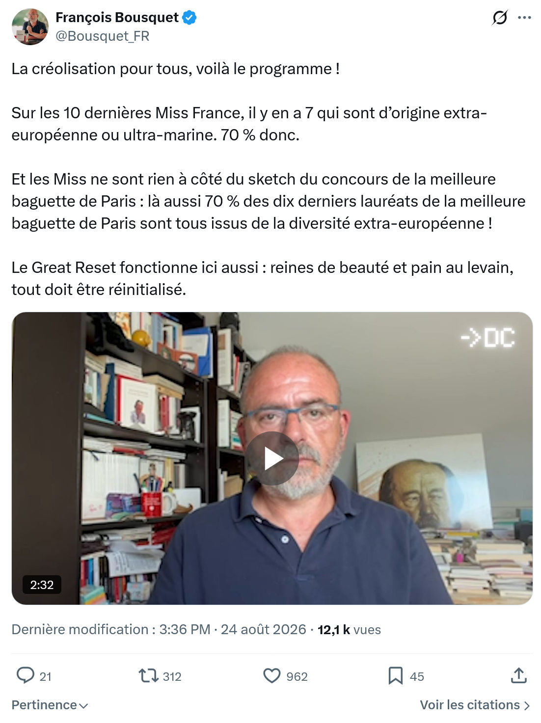 François Bousquet: La créolisation pour tous...