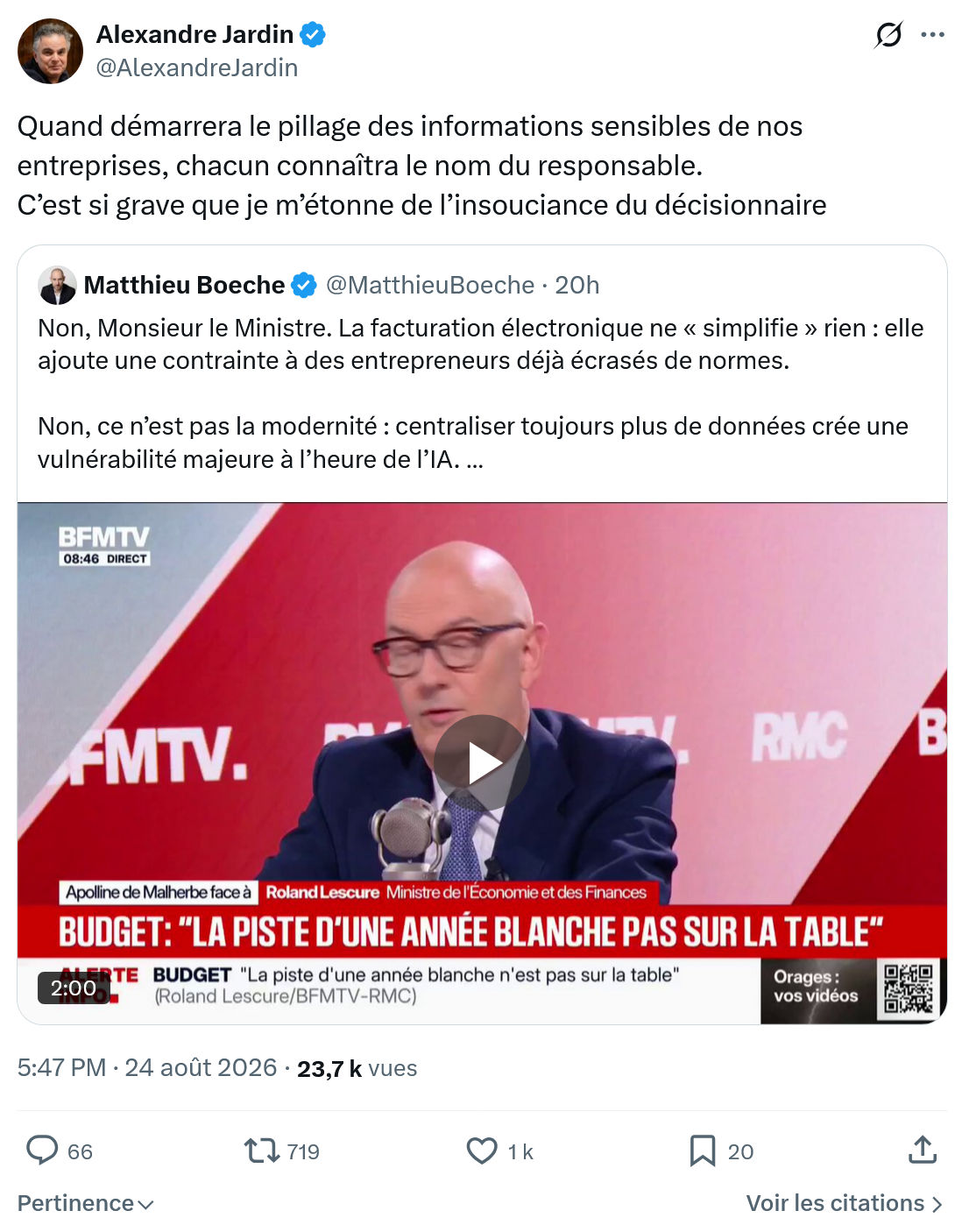 Alexandre Jardin: Quand démarrera le pillage...