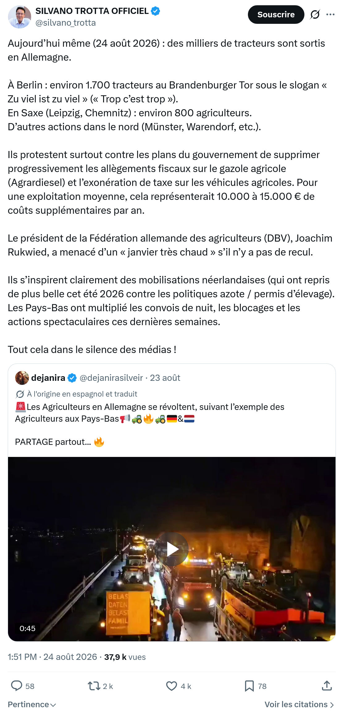 Silvano Trotta: Aujourd’hui même...