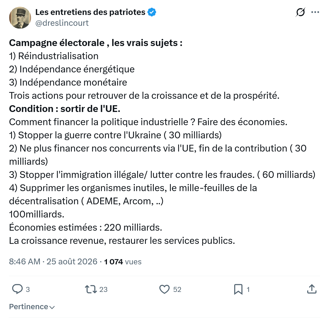 Marquis de Dreslincourt: Campagne électorale , les vrais sujets...