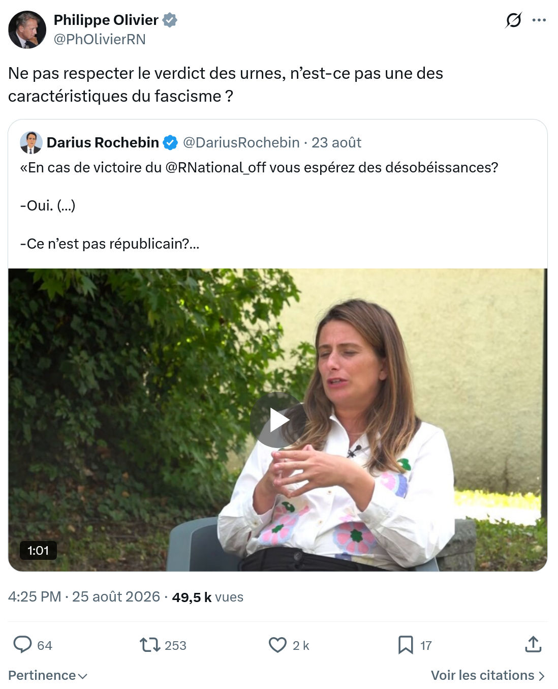 Philippe Olivier: Ne pas respecter le verdict...