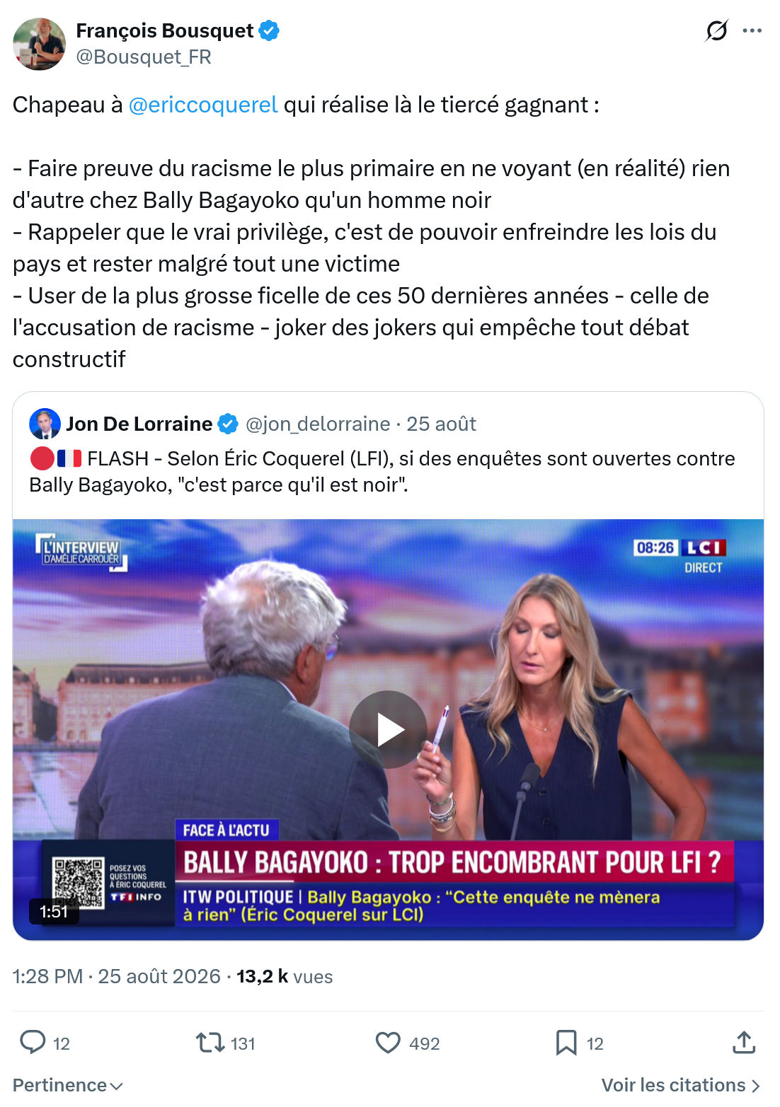 François Bousquet: Chapeau à @ericcoquerel qui réalise...