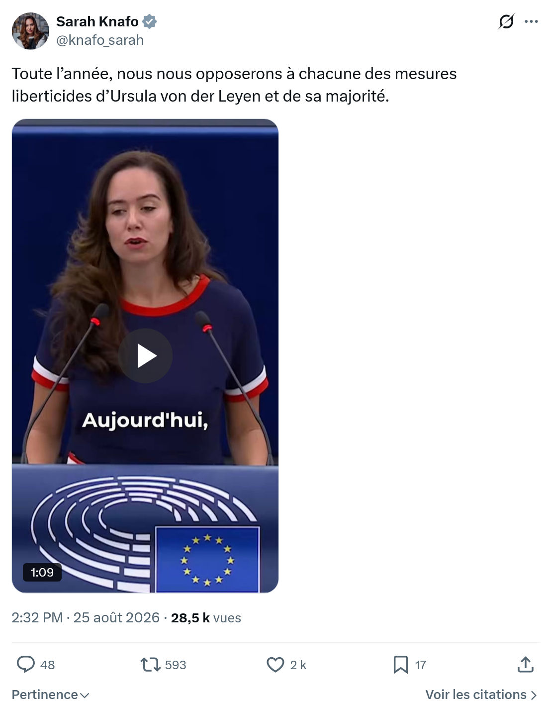 Sarah Knafo: Toute l’année, nous nous opposerons...