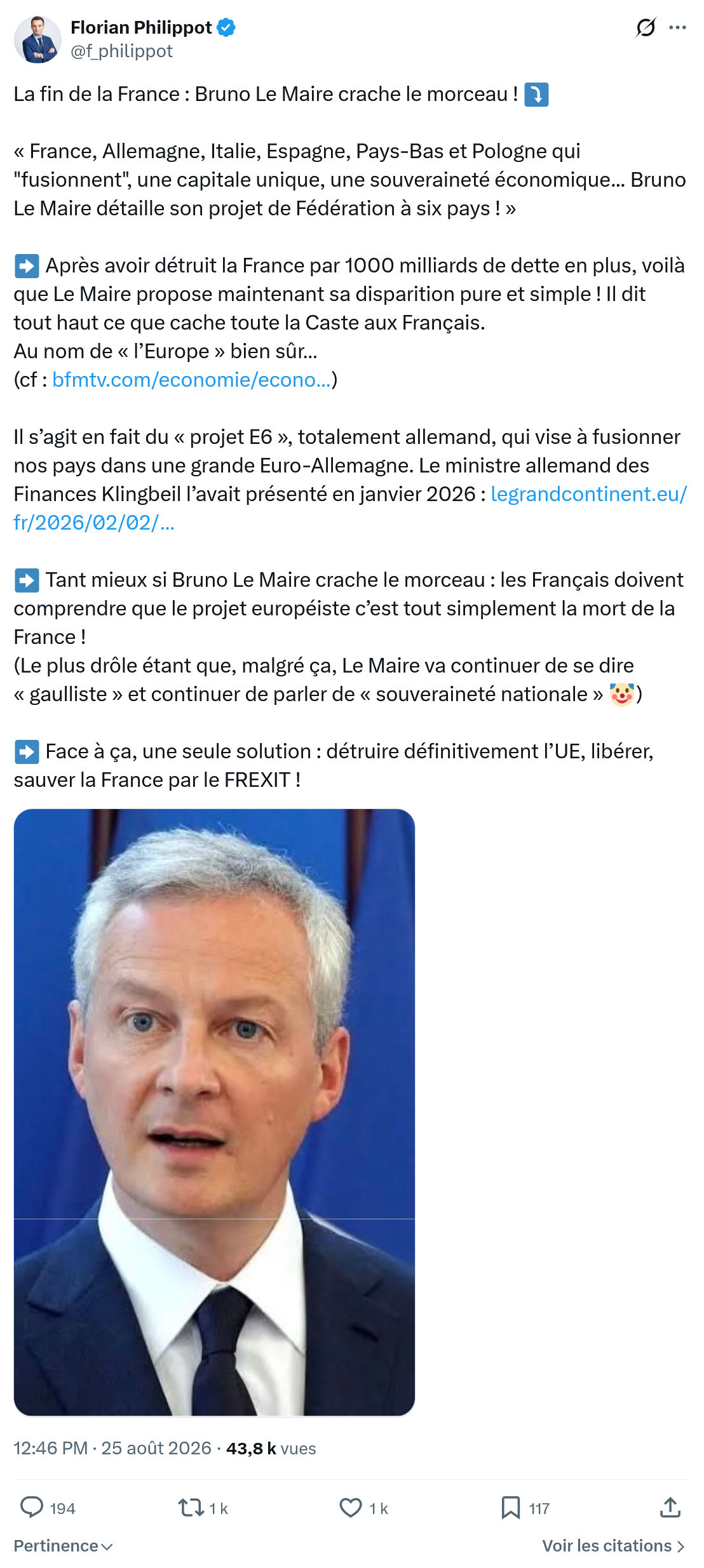 Florian Philippot: La fin de la France...