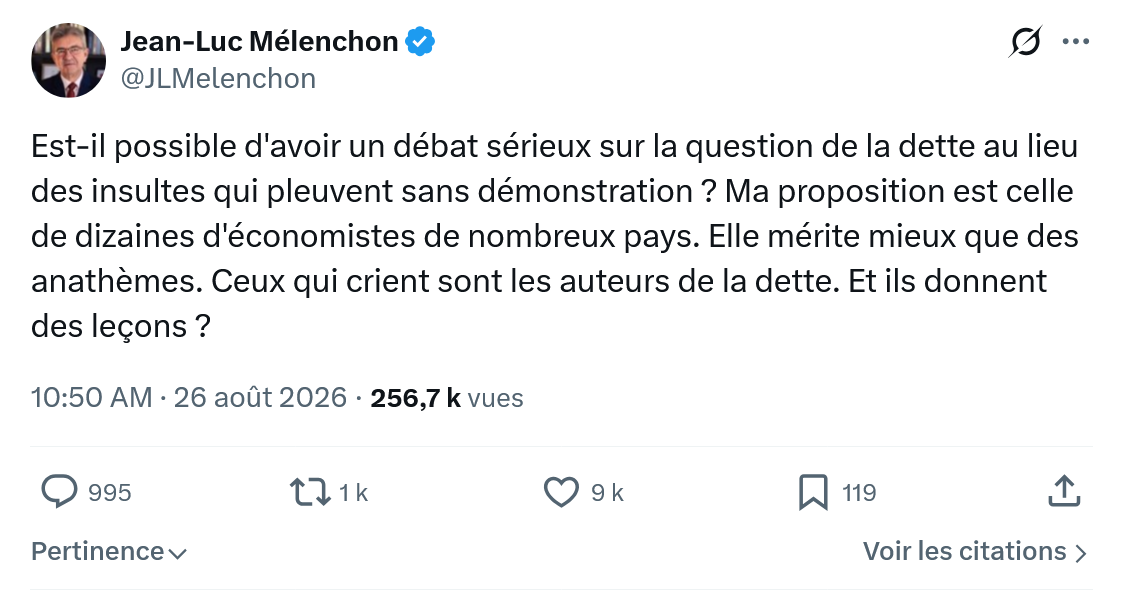 Jean-Luc Mélenchon: Est-il possible d'avoir un débat sérieux...