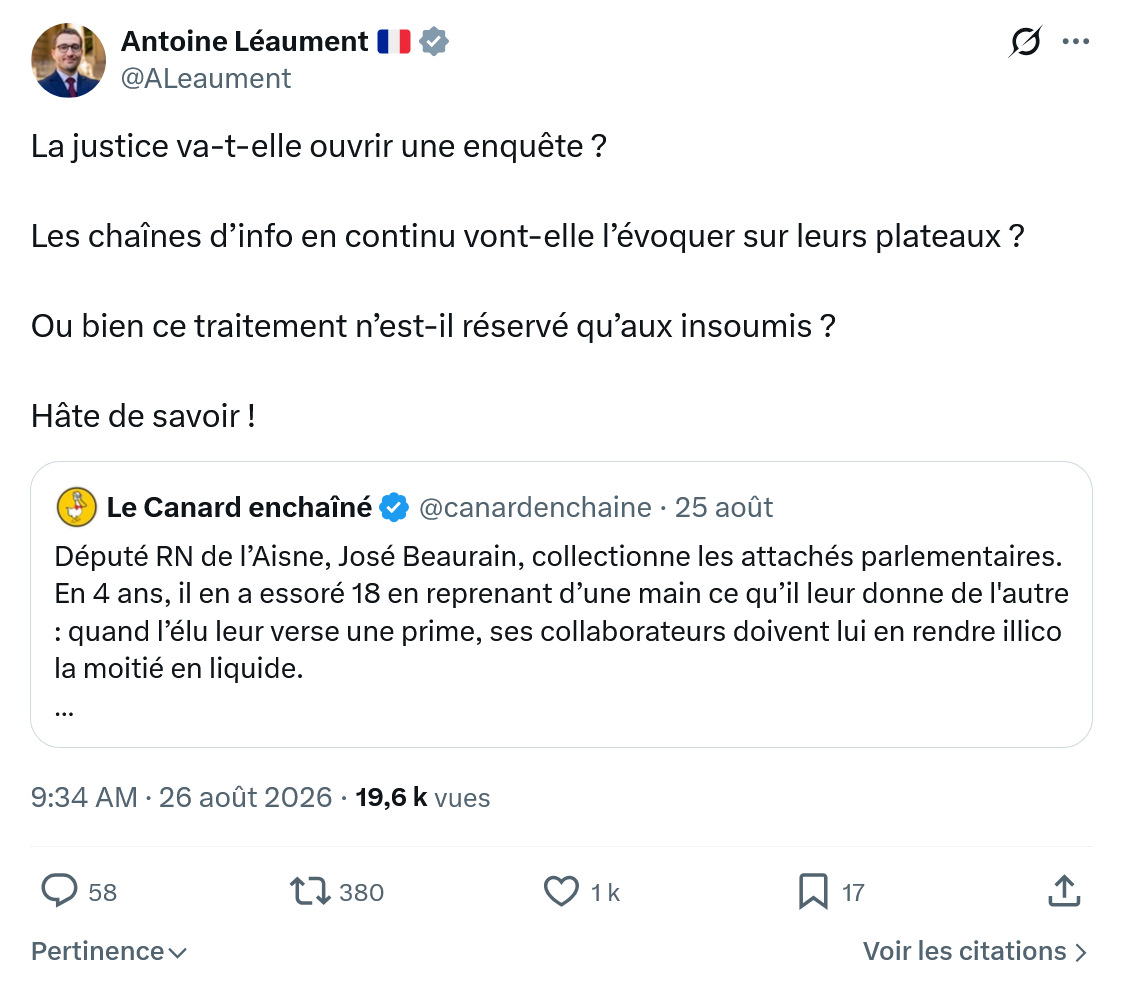 Antoine Léaument: La justice va-t-elle ouvrir...