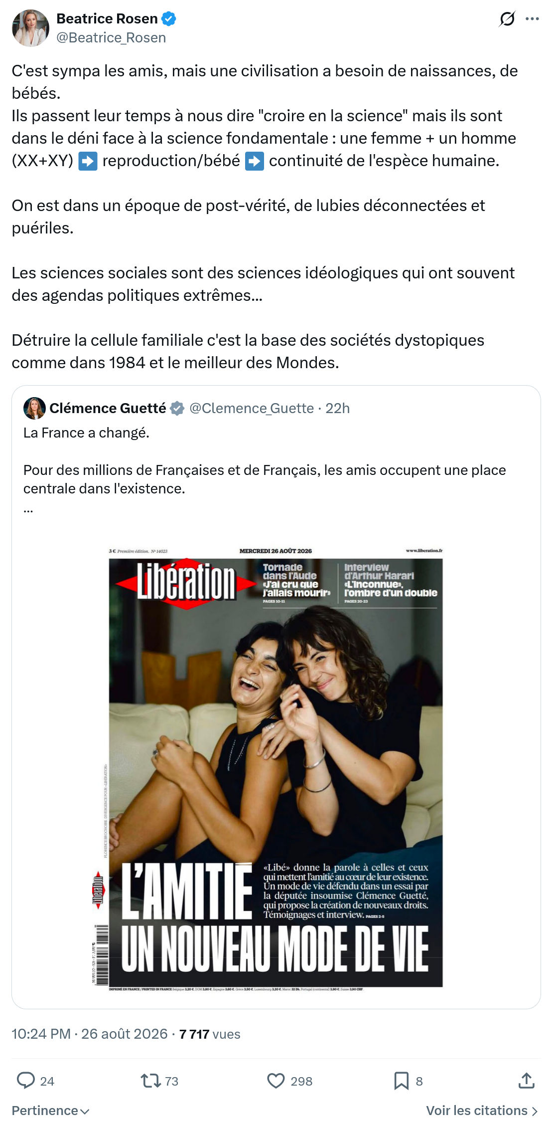 Béatrice Rosen: C'est sympa les amis...