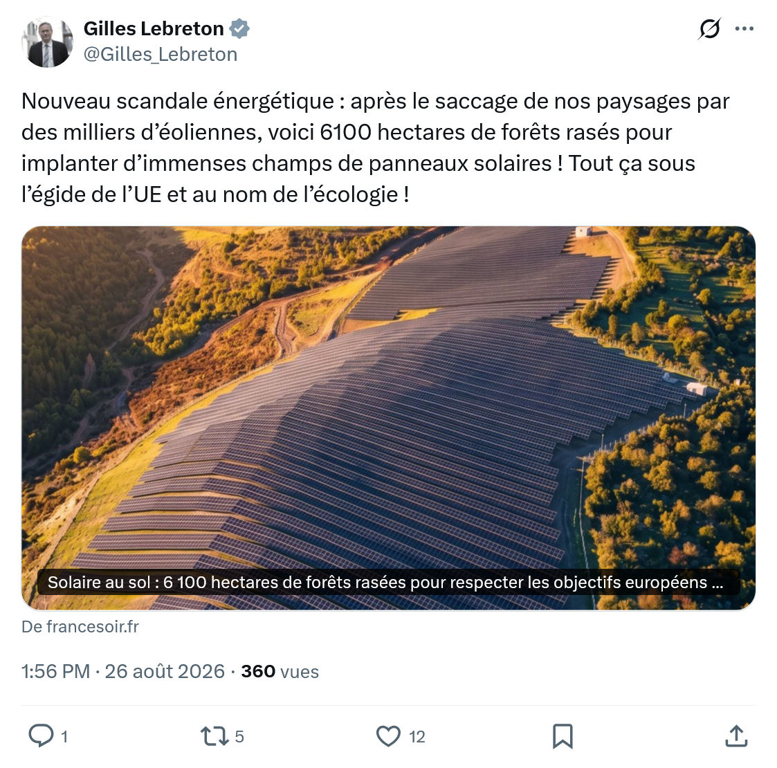 Gilles Lebreton: Nouveau scandale énergétique...