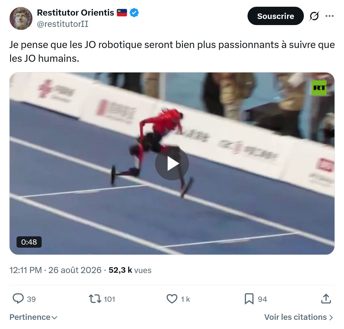 Restitutor Orientis: Je pense que les JO robotique...