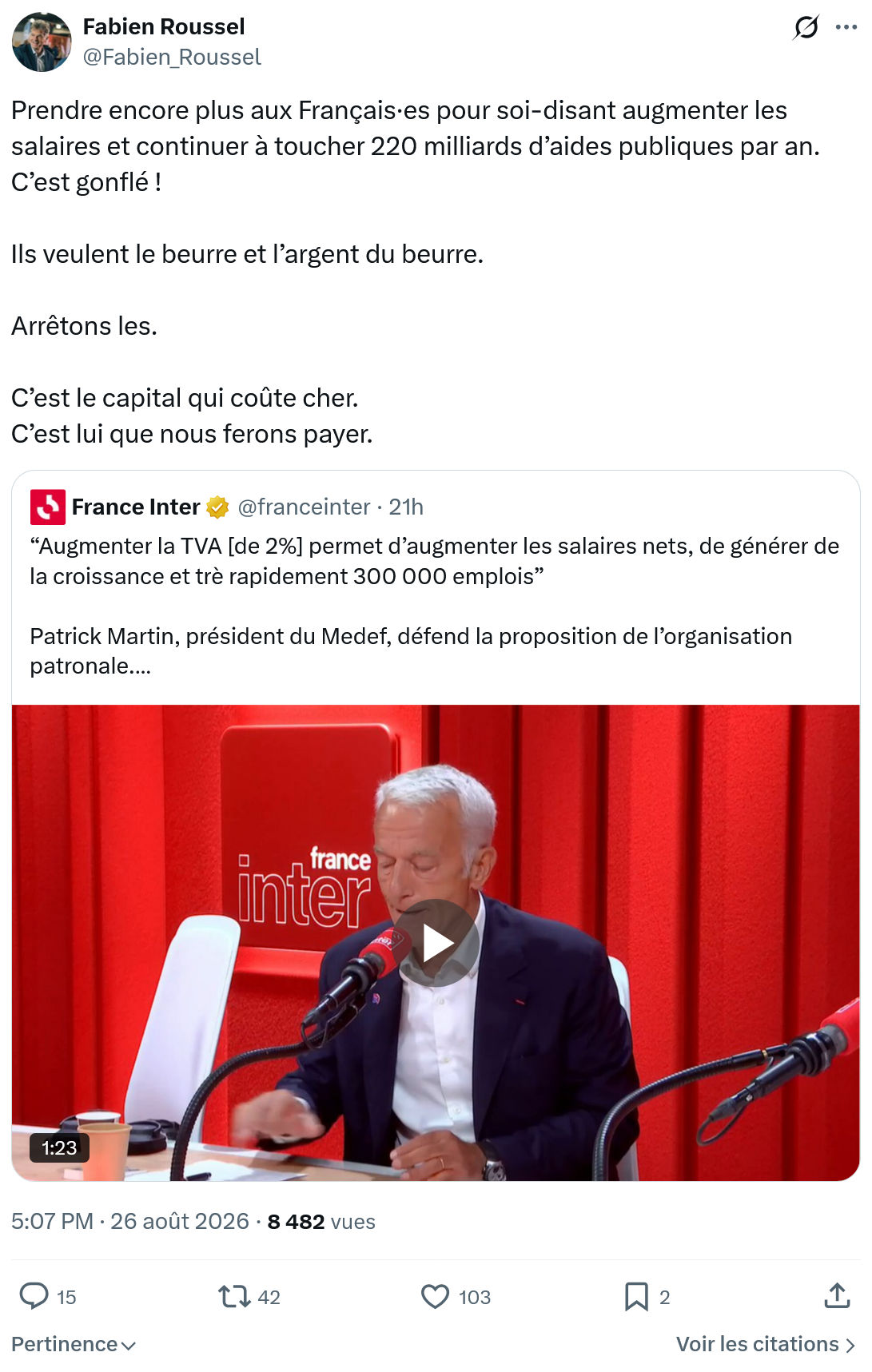Fabien Roussel: Prendre encore plus aux Français·es...