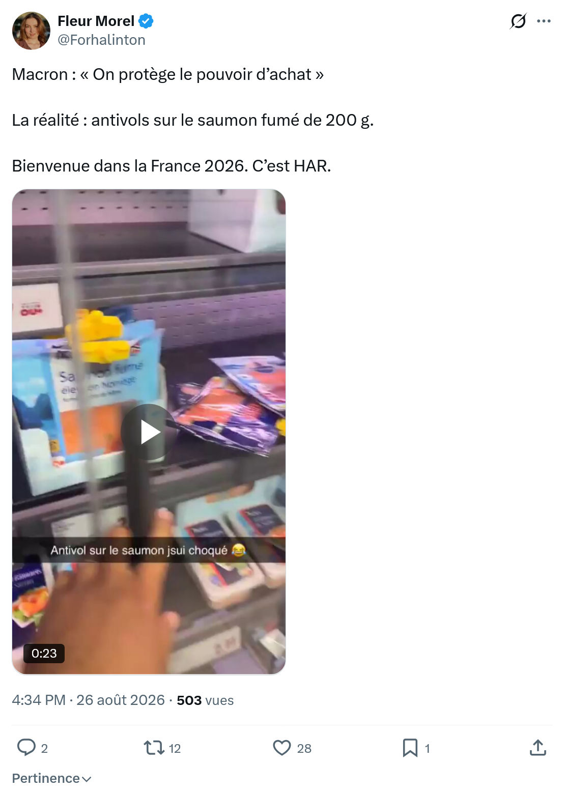 Fleur Morel: Macron...