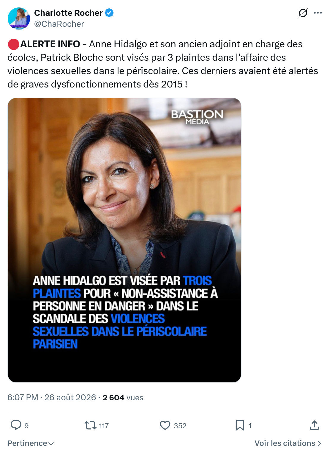Charlotte Rocher: ALERTE INFO - Anne Hidalgo...