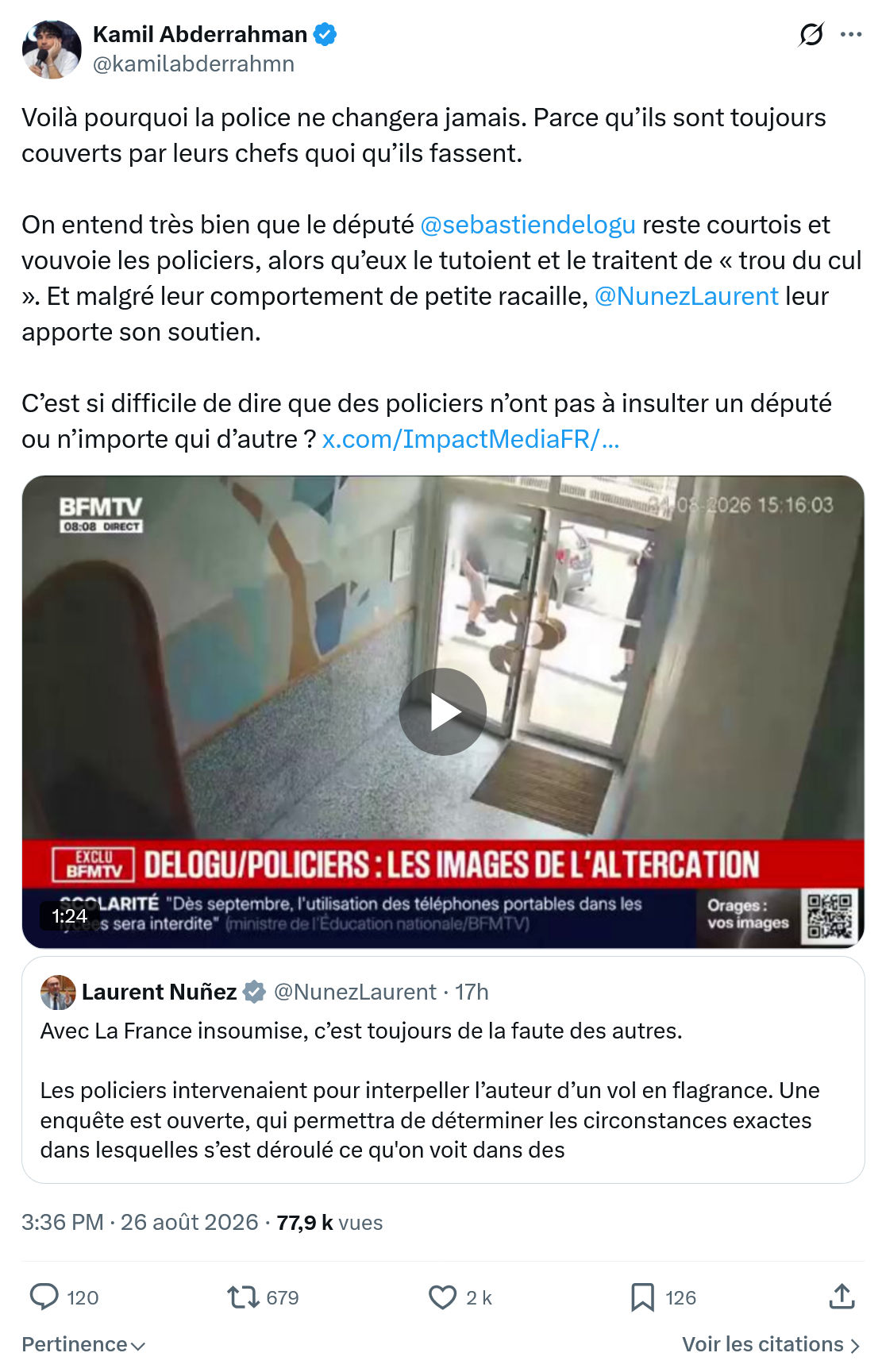 Kamil Abderrahman: Voilà pourquoi la police ne changera jamais...