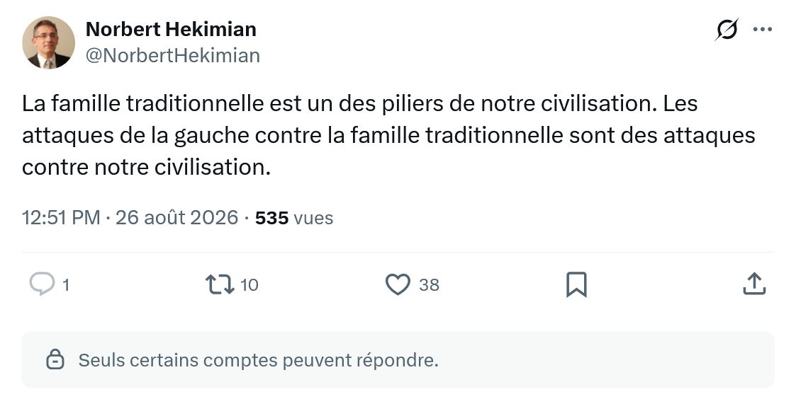 Norbert Hekimian: La famille traditionnelle est un des piliers...