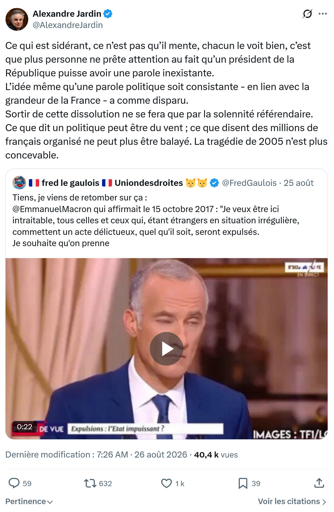 Alexandre Jardin: Ce qui est sidérant...