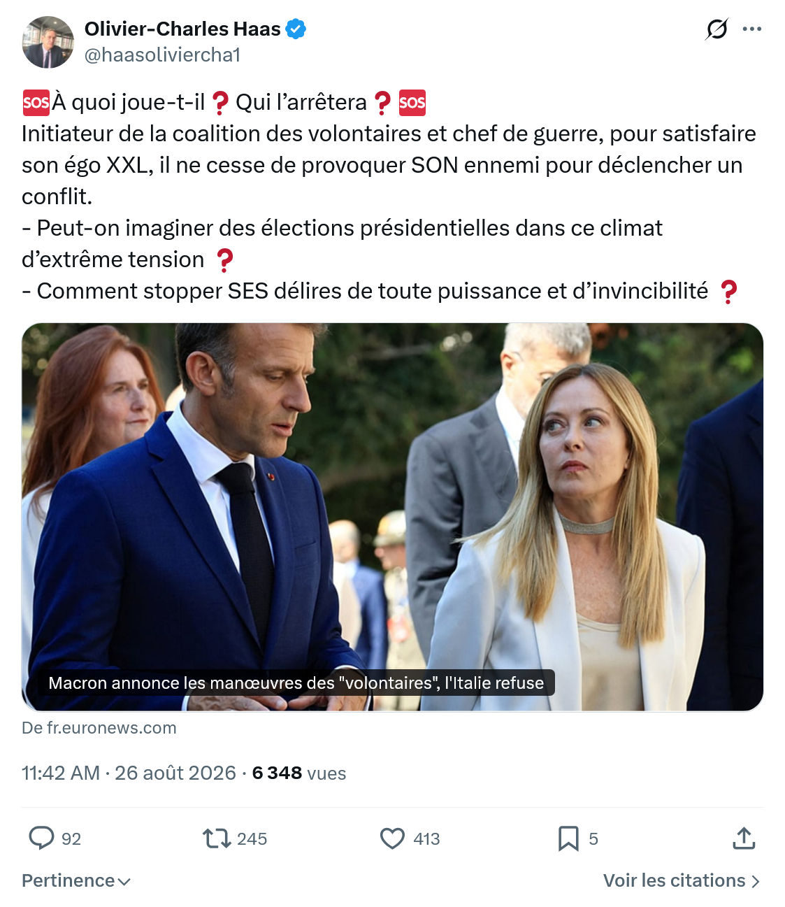 Olivier-Charles Haas: À quoi joue-t-il...