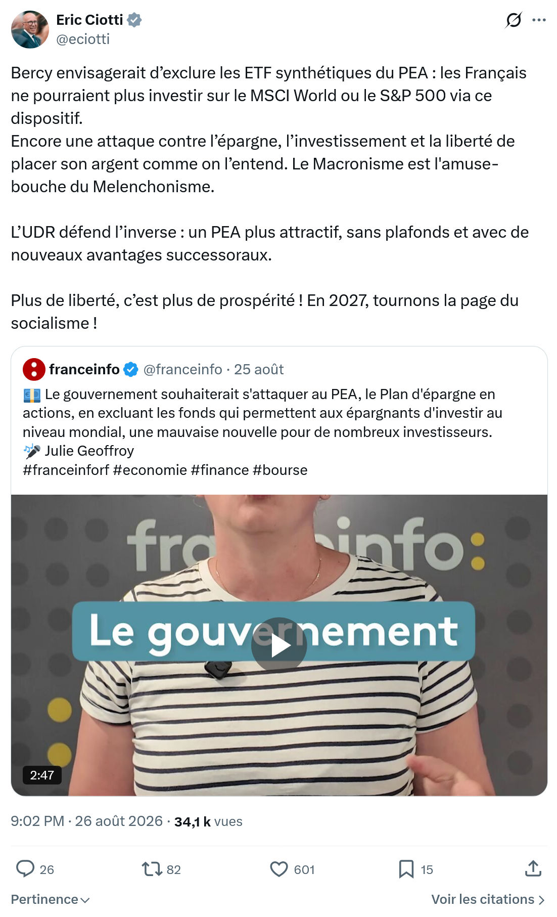 Éric Ciotti: Bercy envisagerait d’exclure...