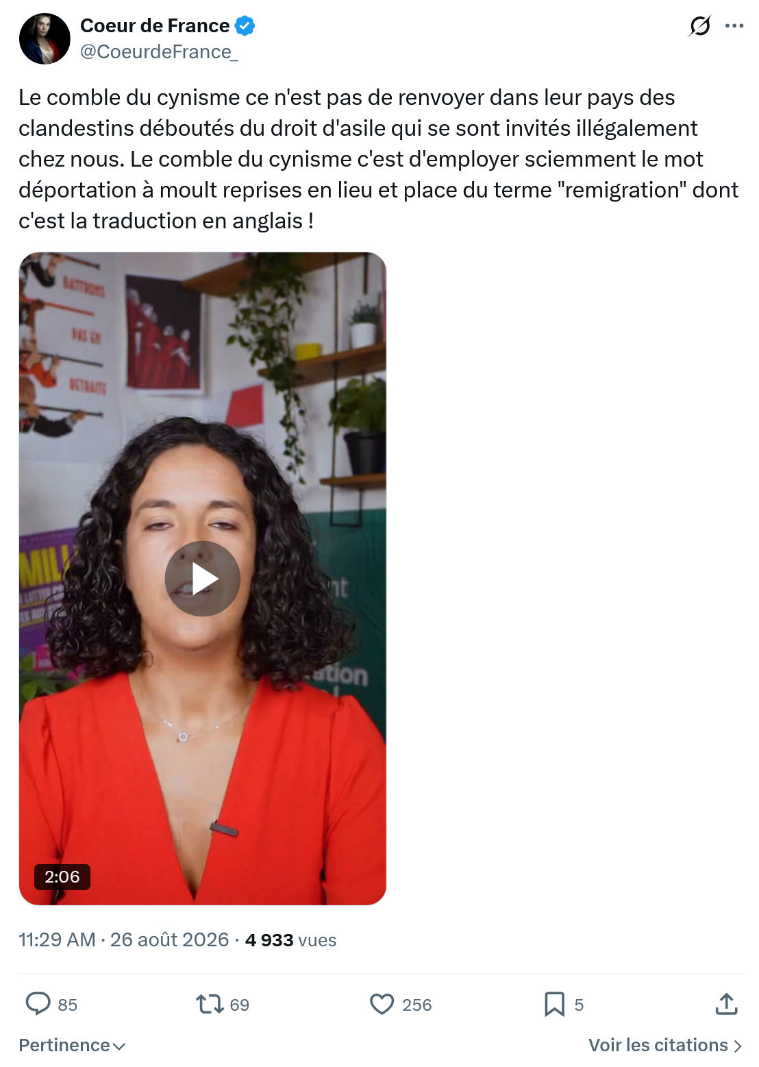 Coeur de France: Le comble du cynisme ce n'est...