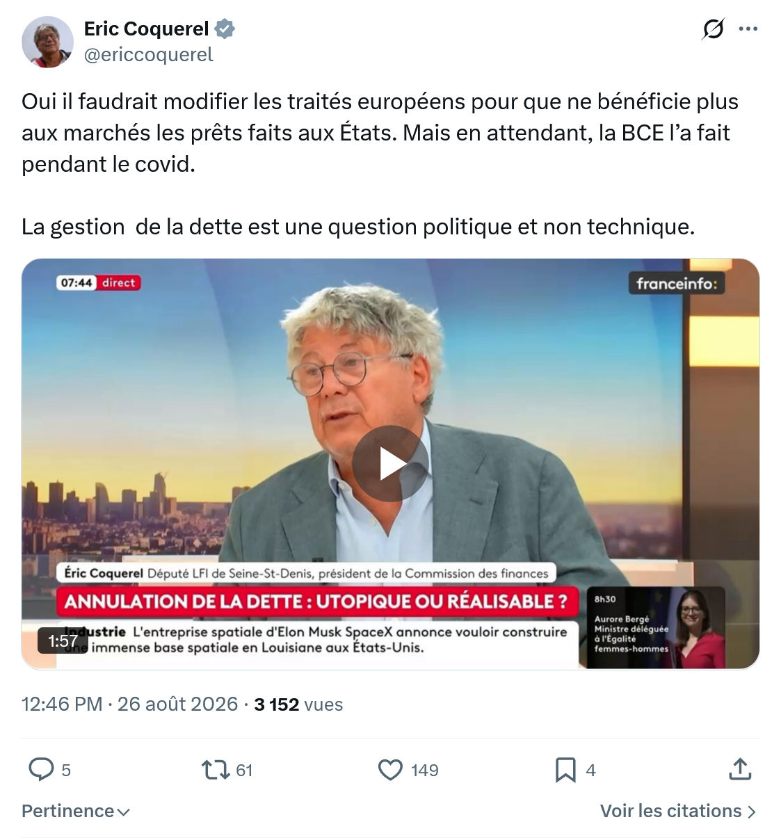 Eric Coquerel: Oui il faudrait modifier...