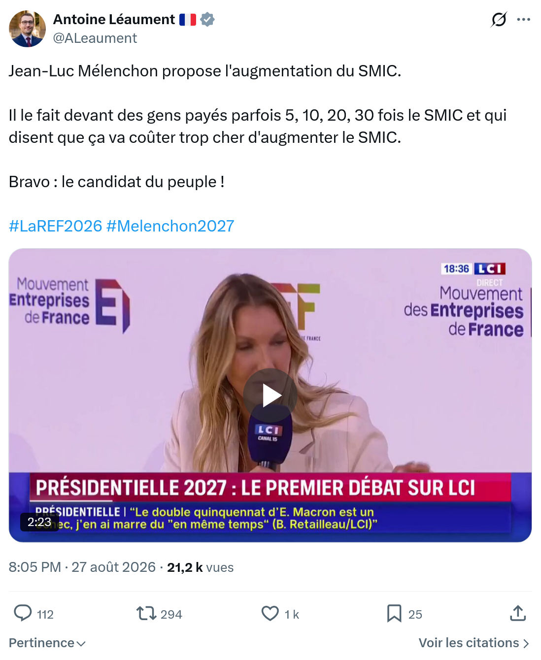 Antoine Léaument: Jean-Luc Mélenchon propose...