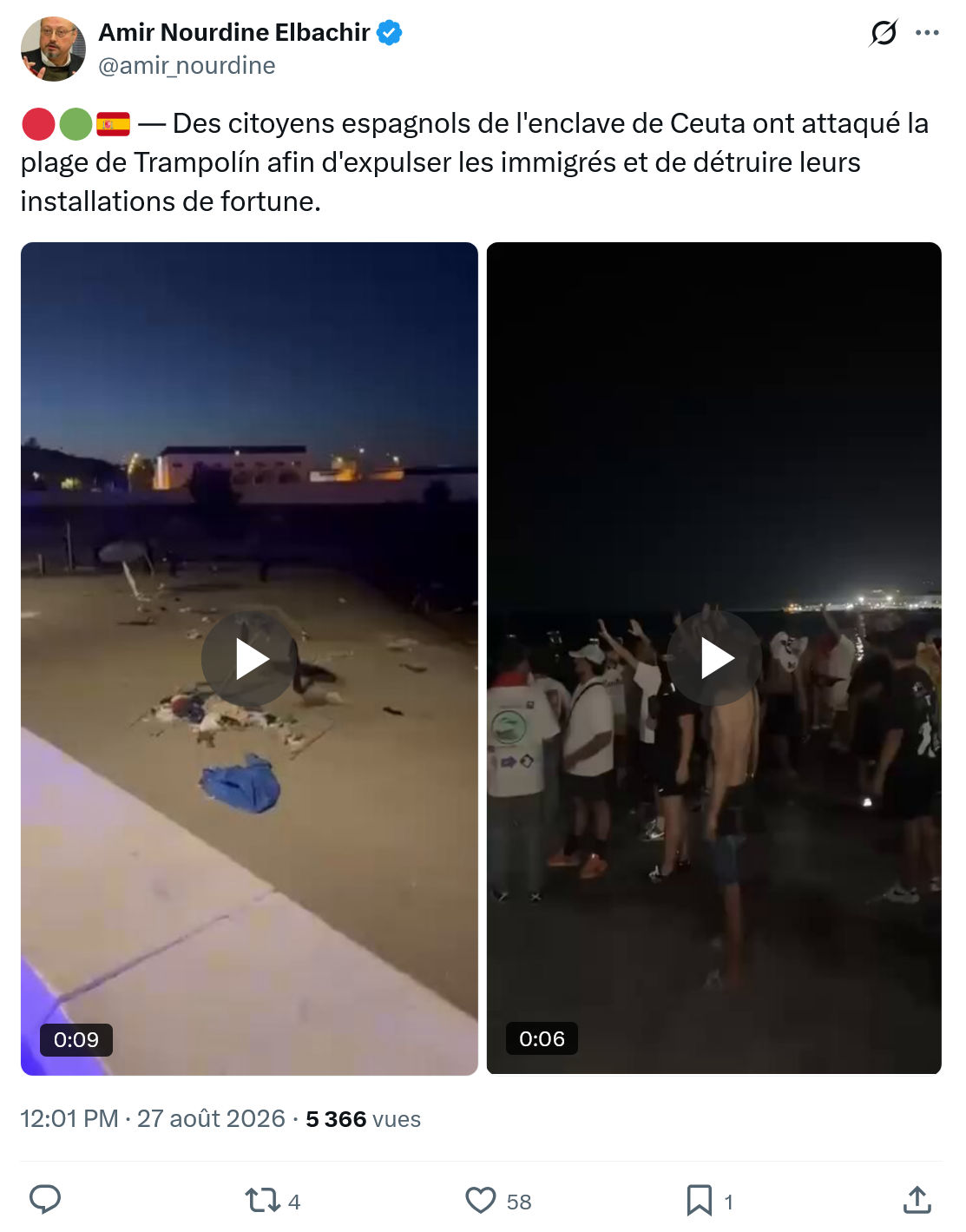 Amir Nourdine Elbachir: Des citoyens espagnols de l'enclave...