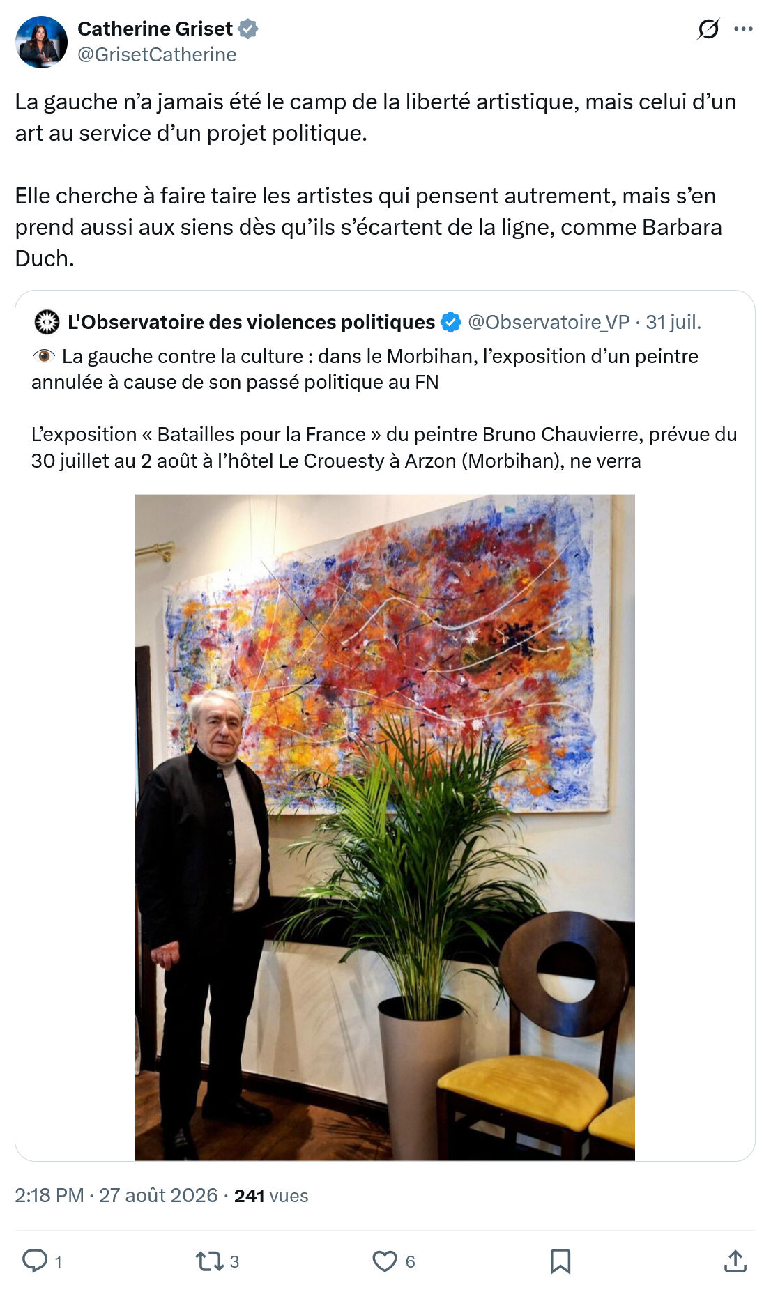 Catherine Griset: La gauche n’a jamais été le camp...